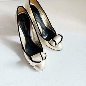 Sergio Rossi Gold metallic Evening Special Occasion High Heels 39